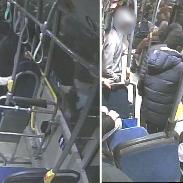 Varning för starka bilder: Misshandeln fångades av bussens övervakningskameror.