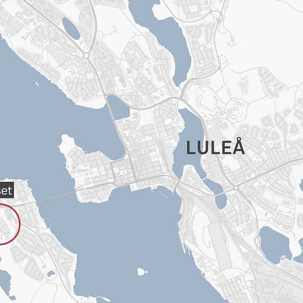 kartgrafik över Luleå med markerad plats