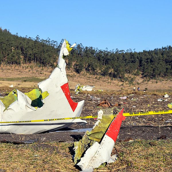 Flygplansrester från den krasch i Etiopien 2019, där ett av de uppmärksammade Boeing 737 Max 8-planen kraschade. Det var en av två olyckor på kort tid med modellen vilket gjorde att alla plan av den typen förbjöds från att flyga i ett antal länder runt om i världen.