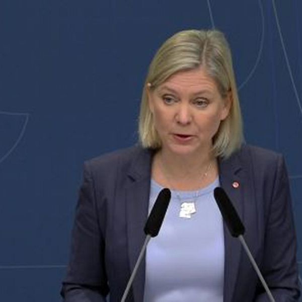 Finansminister Magdalena Andersson (S) håller pressträff angående samordningsnummer.