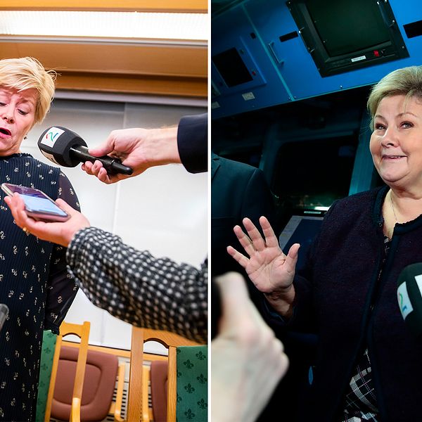 FRP-ledaren och finansminister Siv Jensen & statsminister Erna Solberg.