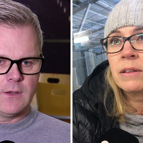Bild på två föräldrar med glasögon, svarta bågar, en man och en kvinna.