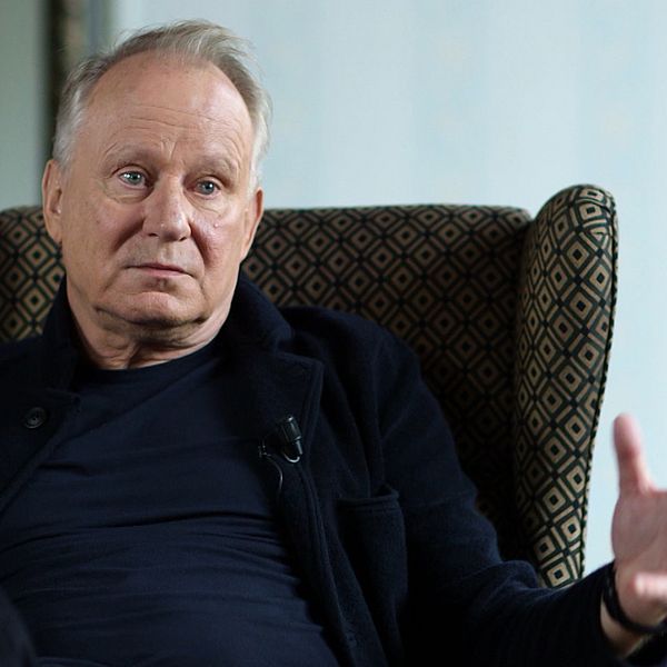 Bild på Stellan Skarsgård från Kulturnyheternas intervju med skådespelaren.