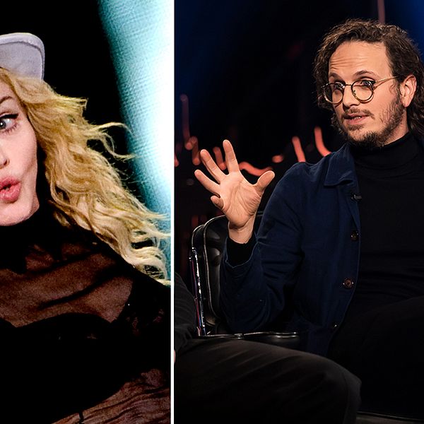 Till vänster: Madonna på Ullevi. Till höger: Salem al Fakir i SVT:s Skavlan.