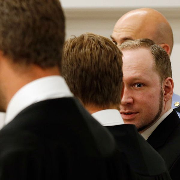 Dömde massmördaren Anders Behring Breivik i Oslo tingsrätt. Foto: Scanpix