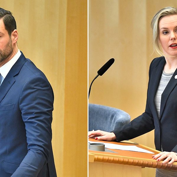 Johan Forsell (M), rättspolitisk talesperson för Moderaterna och Linda Westerlund Snecker (V), rättspolitisk talesperson för Vänsterpartiet.