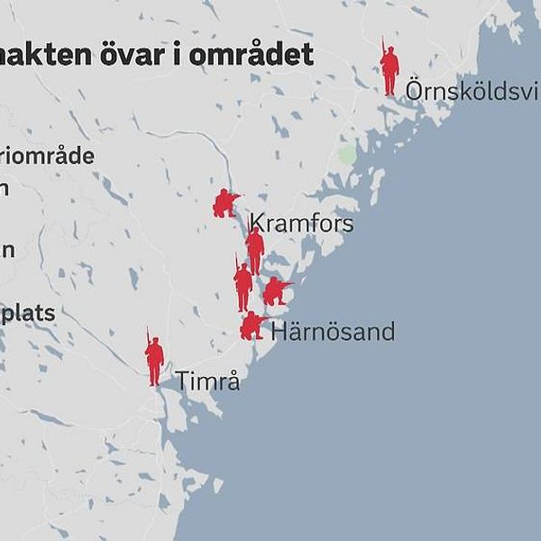 Försvarsmakten övar på olika platser i Timrå, Härnösand, Kramfors och Sollefteå.
