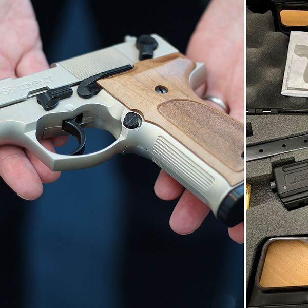 Start- och gaspistolerna som Tullverket fångar upp ligger oftast i sina originalförpackningar. Båda pistolerna på bilderna beslagtogs förra året.