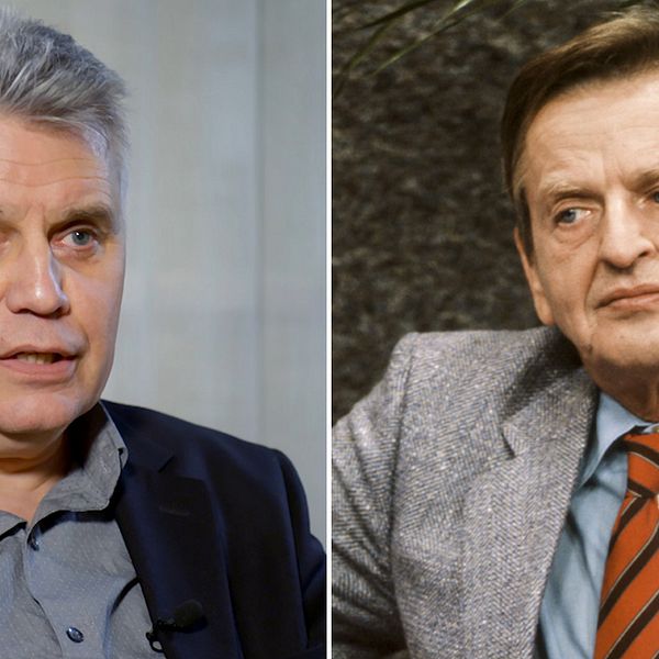 Till vänster: spaningsledare Hans Melander. Till höger: Olof Palme.
