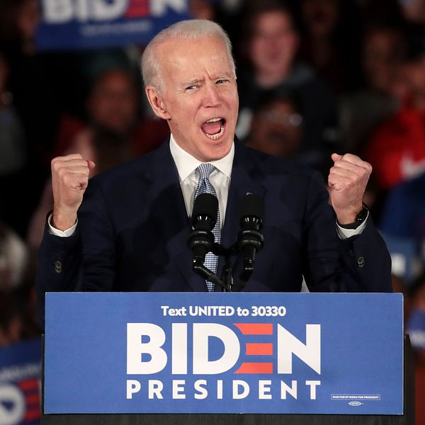 Joe Biden talar till sina väljare.