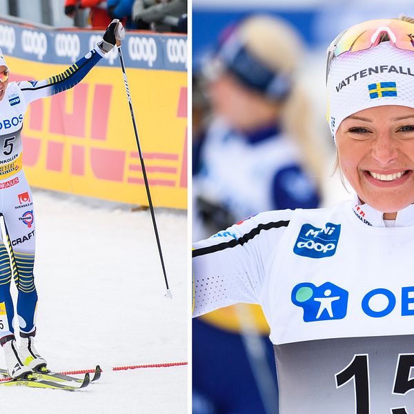 Frida Karlsson jublar efter segern i Holmenkollen.