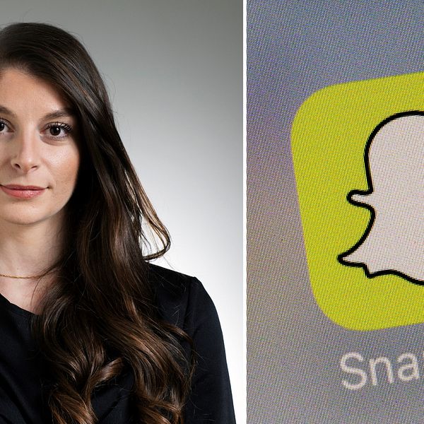 Gina Samaan och en bild på Snapchatikon