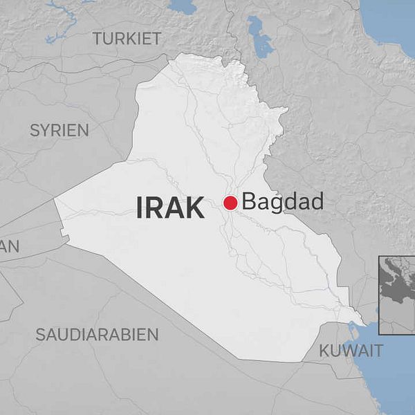 Karta över Irak.