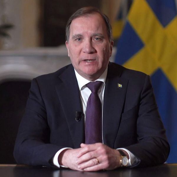 Statsminister Stefan Löfven (S) höll tal till nationen i SVT den 22 mars.