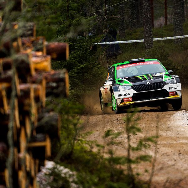 Oliver Solberg under Svenska rallyt 2020. Arkivbild.