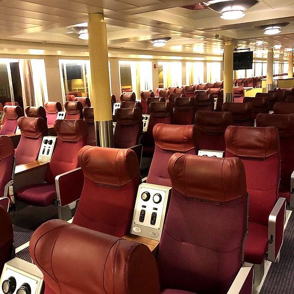 Vilstolar ombord på Destination Gotlands färja Visborg.
