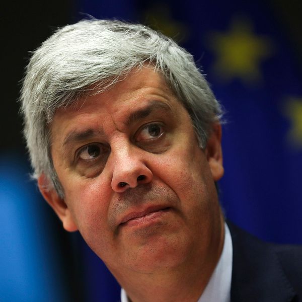 Eurofinansministrarnas mötesordförande Mario Centeno har ett tufft möte framför sig.