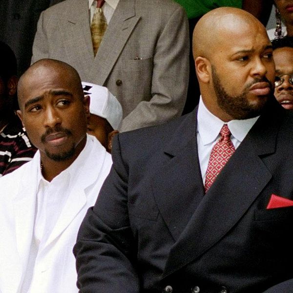 Marion ”Suge” Knight, till höger, tillsammans med rapparen 2pac 1996.