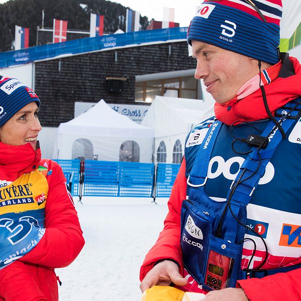 Geir Endre Rogn tillsammans med Therese Johaug.