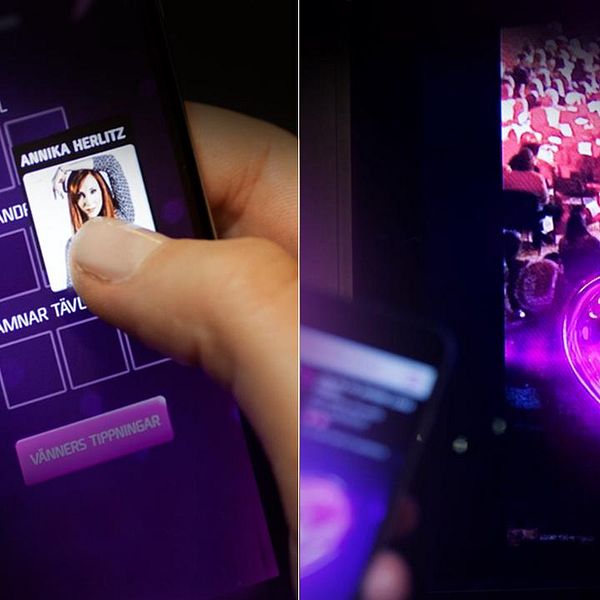 Melodifestivalens nya app. Grafik: SVT
