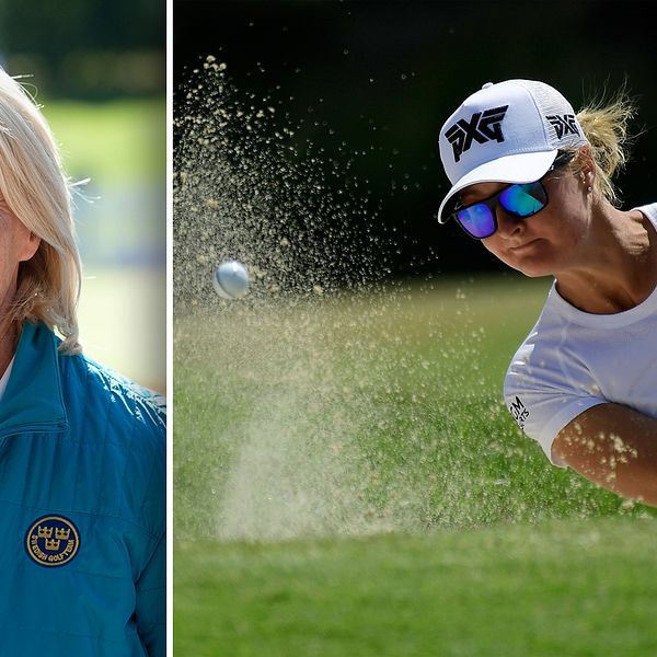 Förbundskapten Katarina Vangdal och golfstjärnan Anna Nordqvist.