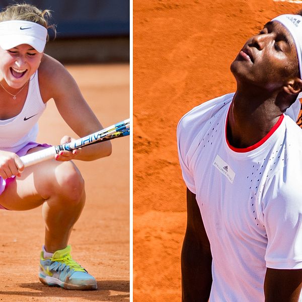 Rebecca Peterson och Mikael Ymer under tennisveckan i Båstad.