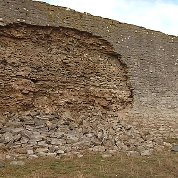 Visby Ringmur där delar har rasat