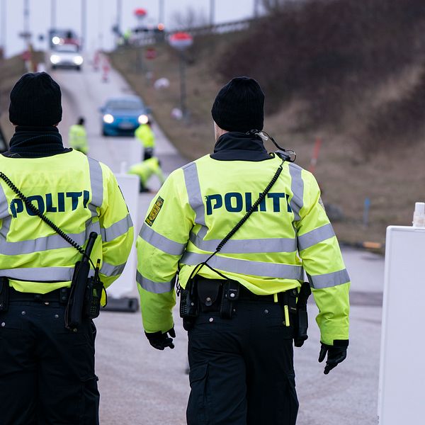 Gränskontroll vid Öresundsbron. Danmark stängde gränsen mot Sverige 14 mars.
