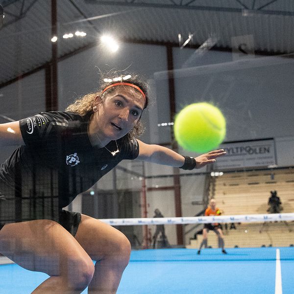 Baharak Soleymani under padelmatchen i Utmanarmötet.