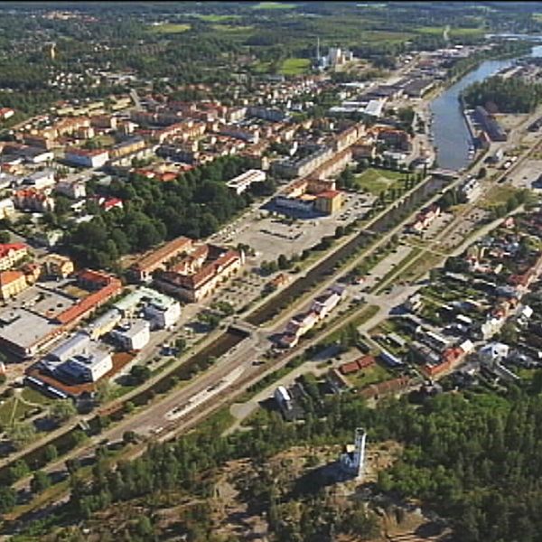 Flygfoto av Söderhamn.