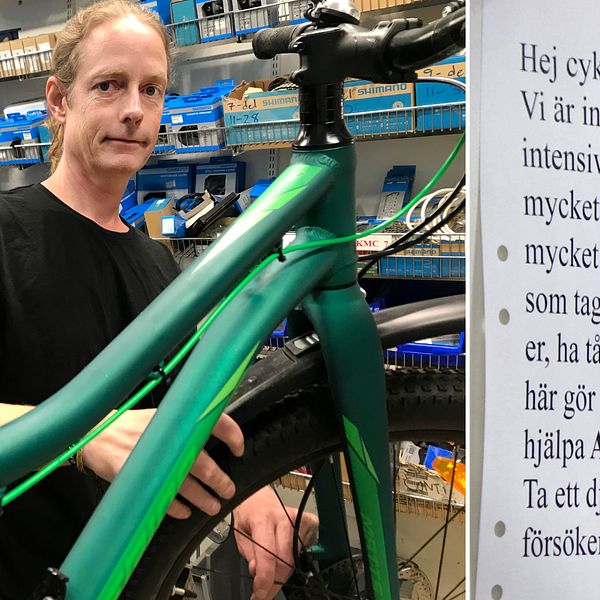För cykelhandlaren Niclas har oron som uppstod när pandemin slog bytts ut mot förvåning över att vara överhopade med arbete