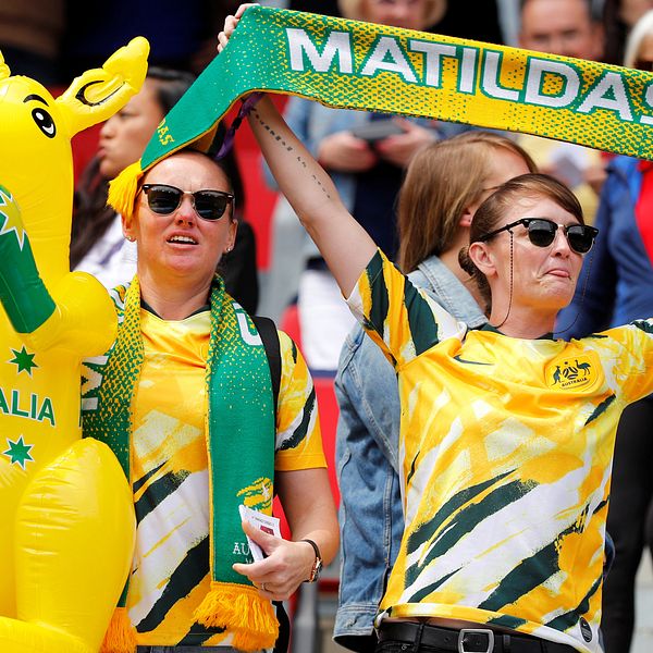 Australiensiska supportrar under fotbolls-VM 2019.