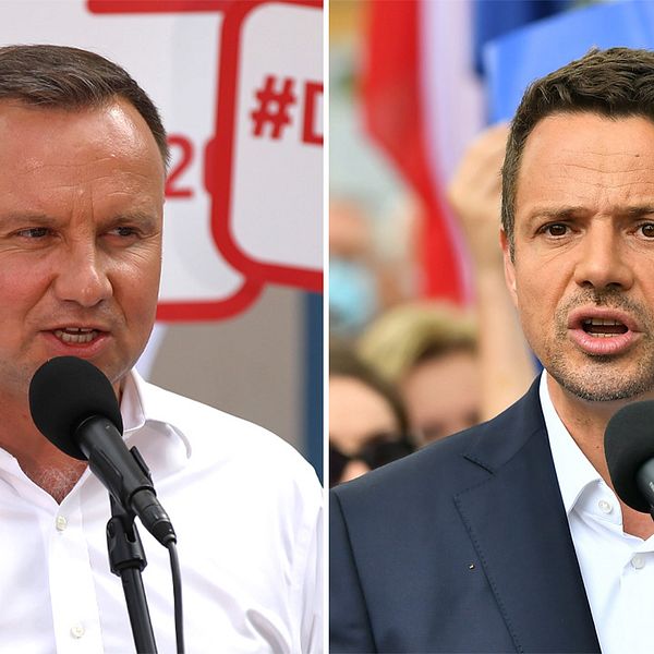 De polska presidentkandidaterna Andrzej Duda och Rafal Trzaskowski.