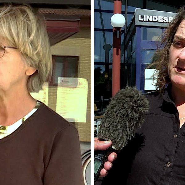 Charlotte Dalbom, socialchef i Ljusnarsbergs kommun, (till vänster) och hennes motsvarighet i Lindesberg, Inger Österberg (t.h.) resonerar olika kring besöksrestriktioner