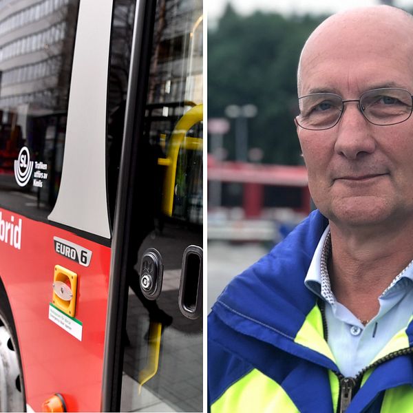 Fredrik Cavalli-Björkman, trafikdirektör på SL, och en SL-buss