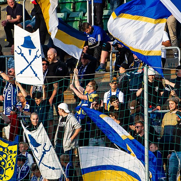 Sundsvalls supportrarna under fotbollsmatchen i Allsvenskan mellan GIF Sundsvall och Elfsborg den 26 augusti 2019 i Sundsvall.