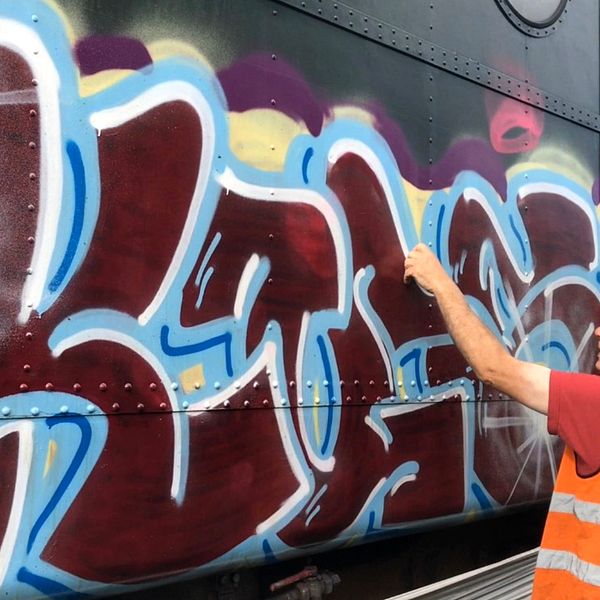 klotter graffiti tåg ordförande Kjell Karlsson Stambanans vänner Norrköping