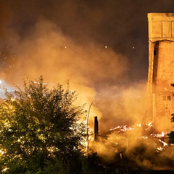 Brand vid tågstationen i Hässleholm