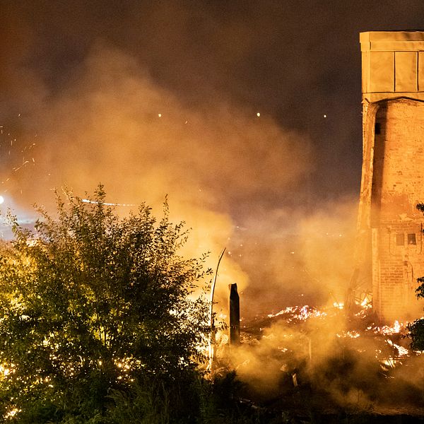 Brand vid tågstationen i Hässleholm