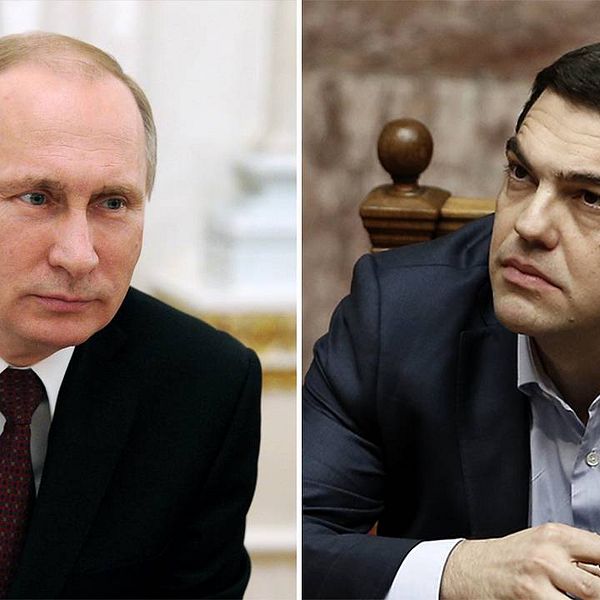 Greklands premiärminister Alexis Tsipras söker stöd hos Putin.