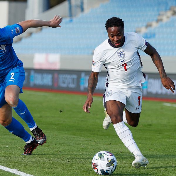Raheem Sterling gjorde matchens enda mål mot Island.