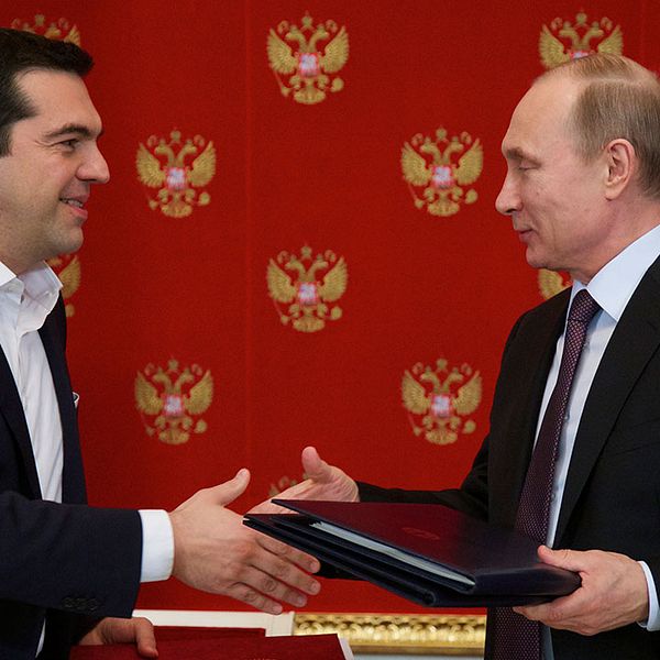 Greklands premiärminister Alexis Tsipras mötte Rysslands president Vladimir Putin i Moskva.