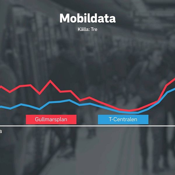 Grafik över mobiltrafik i Stockholm.