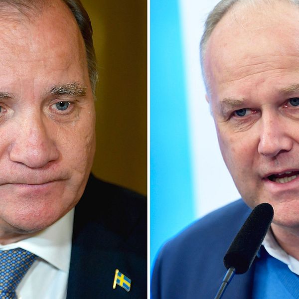 Statsminister Stefan Löfven (S) och V-ledaren Jonas Sjöstedt