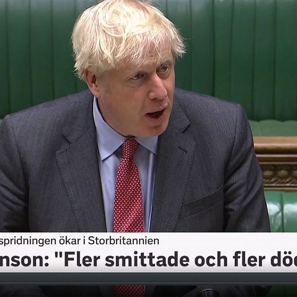 Boris Johnson talar i parlamentet