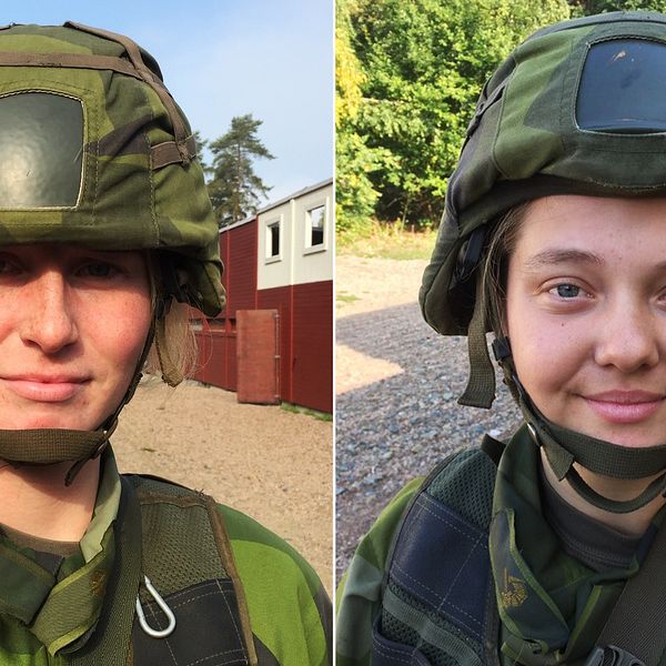 Två kvinnor i militär uniform