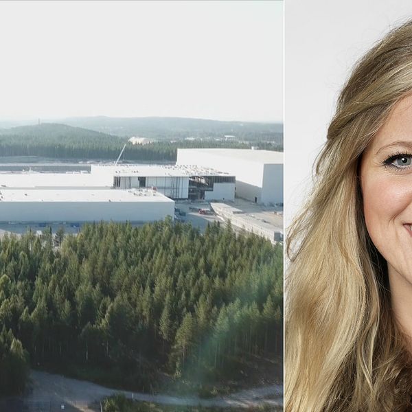 Bild över bygget av Northvolts batterifabrik i Skellefteå