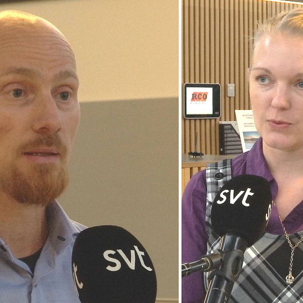 Man till vänster och kvinna till höger.