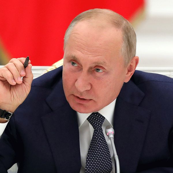 Rysslands president Vladimir Putin i Kreml i Moskva.