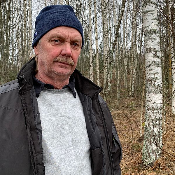 Sakägaren Mats Eriksson i sin skog.